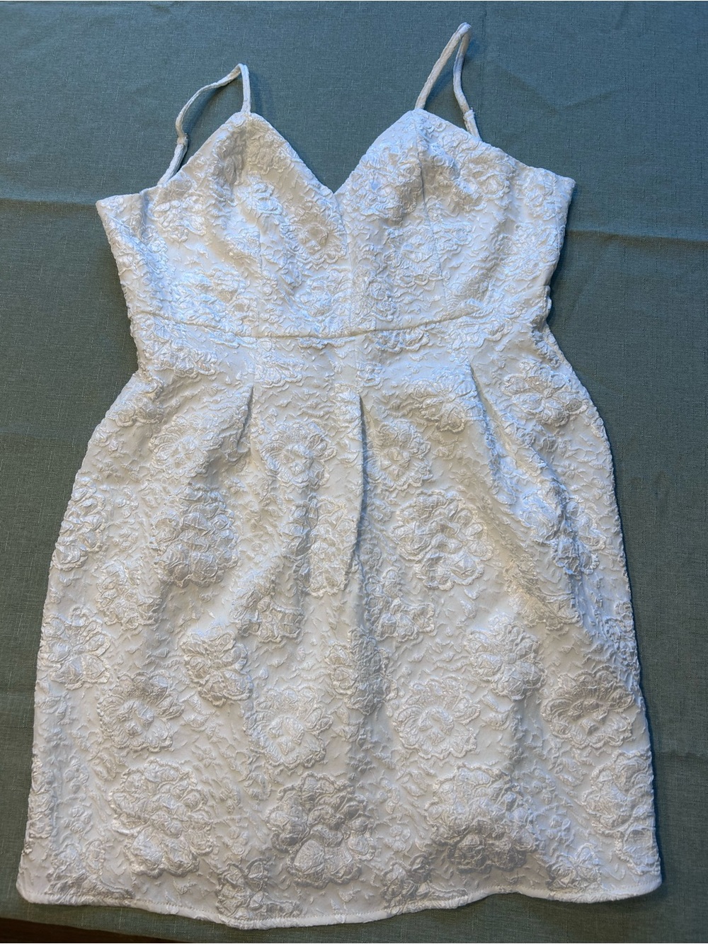 SHEIN White Lace Mini Dress with Spaghetti Straps